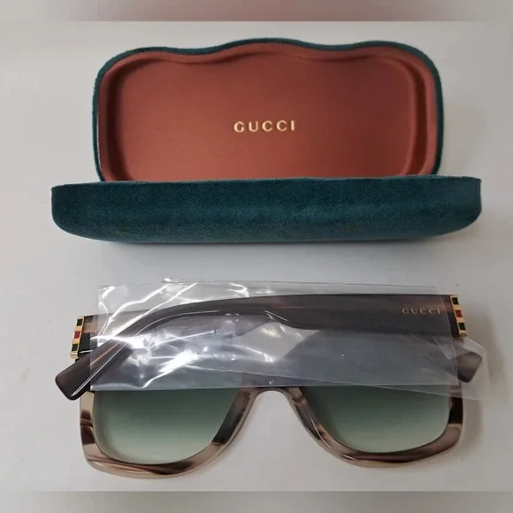 NWT Gucci Women's Sunglasses Marble Gray Square Full Rim GG0459S 005 54-19-145 - Picture 2 of 16